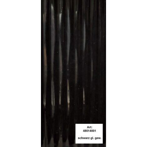 alfer Design-Platte 1000 x 600 mm Kunststoff gewellt, schwarz glänzend Wanddekoobjekt