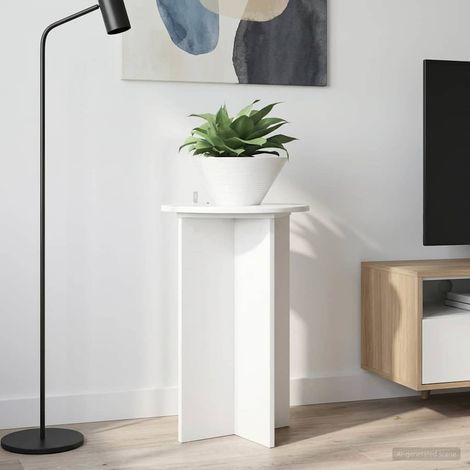 vidaXL  Plant Stand  2 pcs High Gloss White Ø40 x 60 cm Engineered Wood