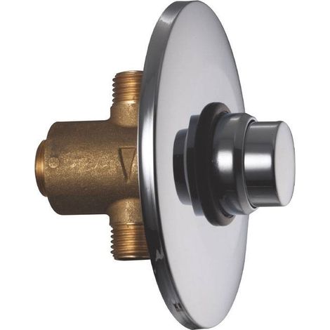 Rubinetto monoacqua temporizzato installazione incasso a parete con piastra e pulsante in acciaio 1/2" PORTA E BINI (1/2)