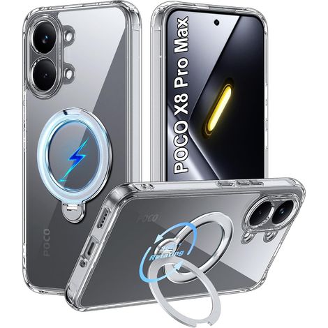 Coque de protection pour Xiaomi Poco X8 Pro Max compatible avec MagSafe (support invisible à 360°) - Protection de l'appareil photo - Lunette en TPU souple - Plaque arrière en polycarbonate (1/5)