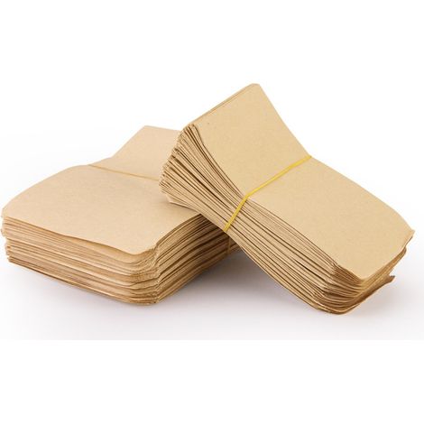 Enveloppes de Sachets Kraft Papier [Lot 100] - Sachets en Papier Kraft pour Stockage Aliments et Semences (6x10cm, 10x17cm, 12x20cm) - Rangement Organisé Cuisine (1/5)