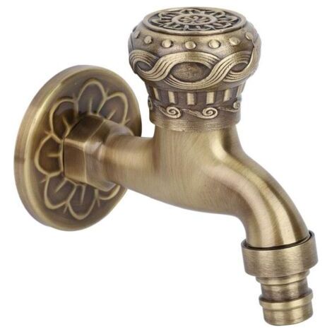 Robinet D'Eau De Première Qualité En Laiton Durable Évier De Cuisine Antique Robinet D'Eau Du Robinet De Bronze Poignée En Métal Poignée G1 / 2 Connexion (1/4)