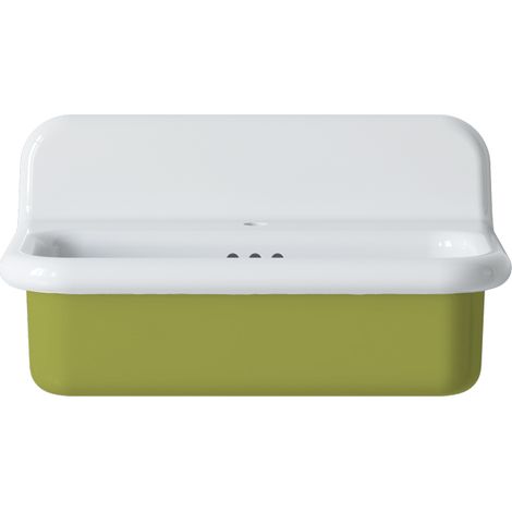 Lavabo retro de cerámica de 70 cm - True Colors Lite - Tamaño mediano - Verde ácido (1/2)