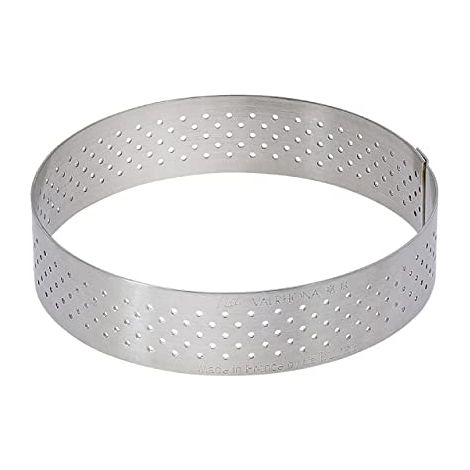 De Buyer - Stampo perforato per torte con bordo dritto in acciaio inox, diametro 12 cm (1/4)