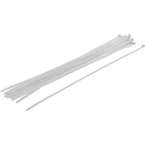 Assortiment de Colliers  Blanc 8,0 x 600 mm - 20 pcs - Fixation Pratique et Résistante - D-Work (1/5)