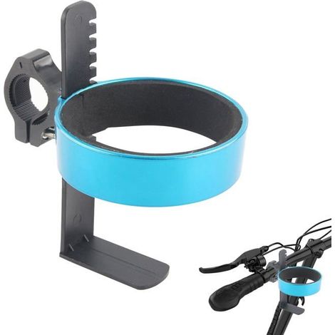 Porte-bouteille / Porte-gobelet pour vélo — Porte-bidon pour guidons d'un diamètre de 18 à 33 mm (Bleu) (1/5)