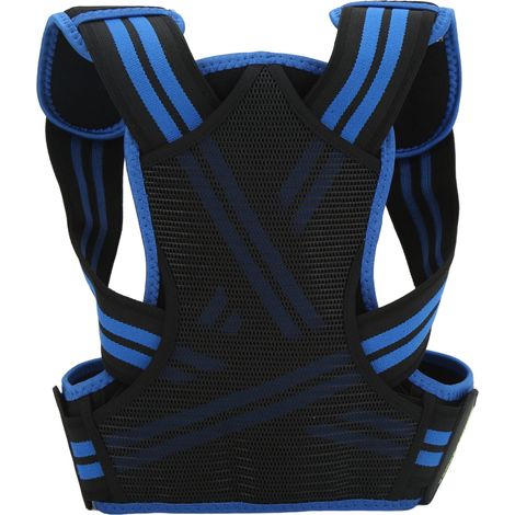 Ceinture de correction posturale pour hommes et femmes - Soutien dorsal élastique et confortable - Modèle bleu (1/5)