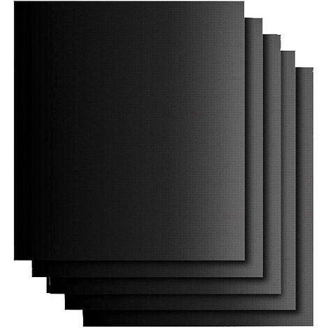 Filiyano-Lot de 5 plaques de cuisson pour barbecue Tapis de cuisson antiadhésifs réutilisables 33 x 40 x 2 cm pour four électrique, gaz et barbecue au (1/3)