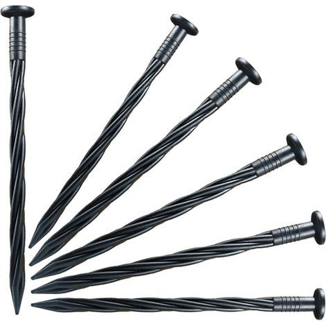 Lot de 30 piquets d'ancrage de paysage, clous de bordure en plastique, spirale en nylon pour bordure de pavé, barrière contre le (1/4)