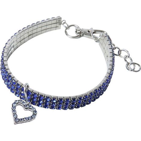 Collar de moda para mascotas con diseño de corazón, collar de tela para mascotas, 2 piezas, azul (1/5)