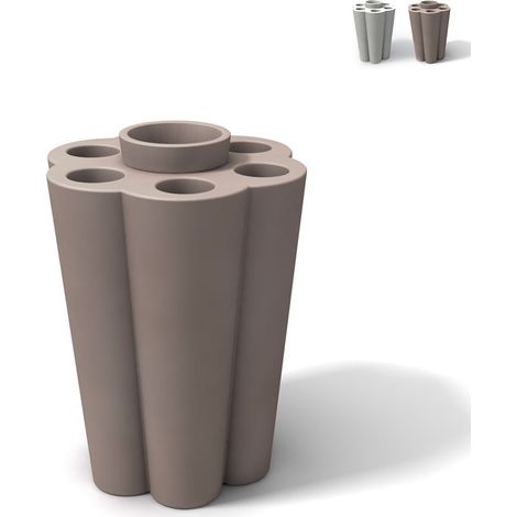 Regenschirmständer rund mit Wasserauffangschale modern taupe mod. Lulet (1/5)