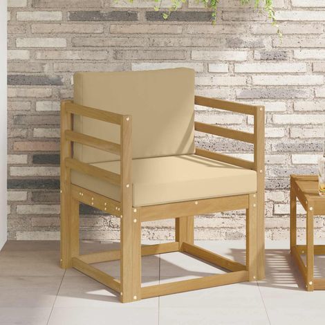 vidaXL 2 Pezzo Set di divani da esterno Poliestere Bianco e Beige (1/5)