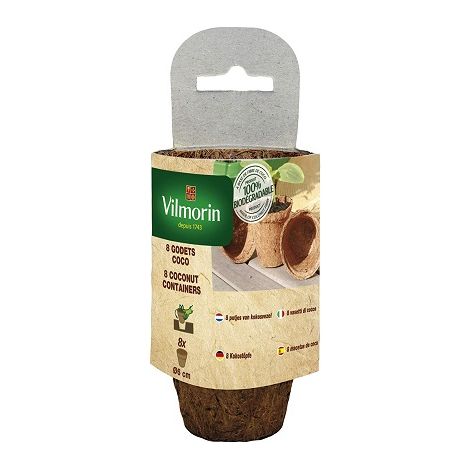 Vilmorin 8 vasi di cocco rotondi, Мч 6 cm