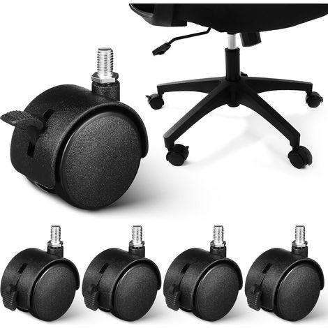 jojofuny Lot de 5 roulettes pivotantes rechange M8 avec frein