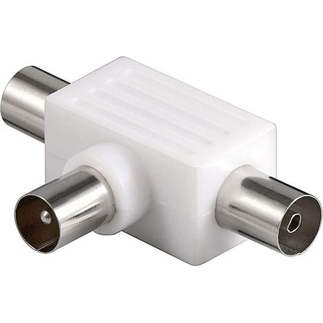 1 Répartiteur coaxial 2 voies, adaptateur en T, 2 femelles vers mâle, pour antenne satellite TV, intérieur (1/5)