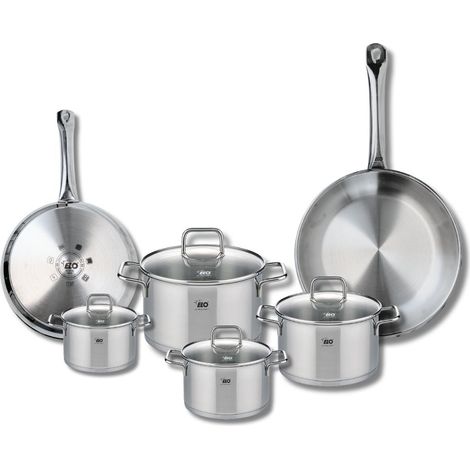 Ensemble de 2 Poêles de cuisson 24 et 28 cm et 4 faitouts 12, 14, 16 et 20 cm Elo Profi Citrin (1/5)