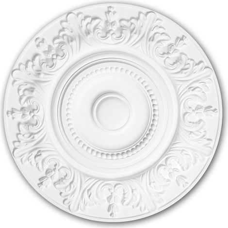 Ceiling Rose 156020 Profhome Ceiling Decoration Medallion Rosette Decorative Element Rococo Baroque style white Ø 47 cm