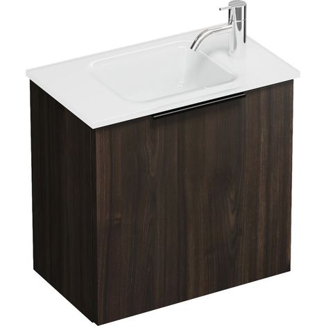 Burg Eqio Glas-WT+WT-Unterschrank Marone D.Trüffel/Weiß GR0200
