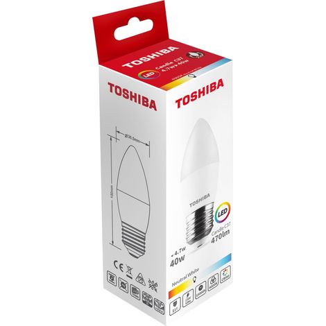BOMBILLA LED TOSHIBA C37 E27 5W 4000K