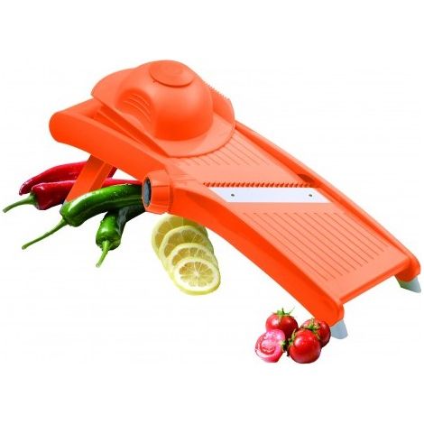 Borella 23878 Jazz Mandolina Affettaverdure Acciaio Inox Regolabile con Salvamano colore Arancio