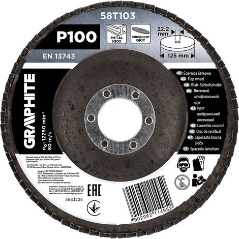Disco lamellare in zirconio 125 x 22,2 mm, P100 (1/4)