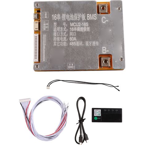 Plaque de protection batterie lithium 16S 48V, faible taux d'endommagement, étanche, antistatique, puces de qualité supérieure (1/5)
