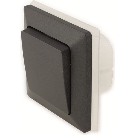 MILOS Interrupteur va-et-vient 23238, IP44, 10 A, 250 V, encastré, anthracite