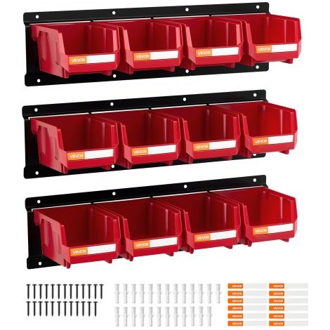 Bac à Bec Mural 12 PCS Bacs de Rangement Empilables Suspendus (1/5)