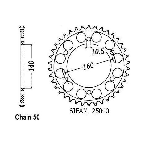 Couronne Acier Kawasaki - 530 - 48 Dents - Similaire JTR502 - Made in Germany (1/2)