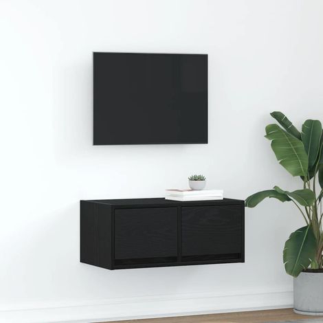 Mueble de TV madera de ingeniería roble negro 60x31x25,5 cm vidaXL