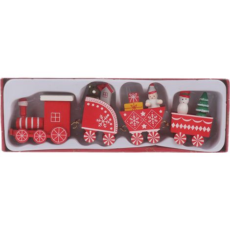 Train de Noël rouge, jouet sûr et inodore, lisse, décoratif, ornement de table en forme d'ours en peluche
