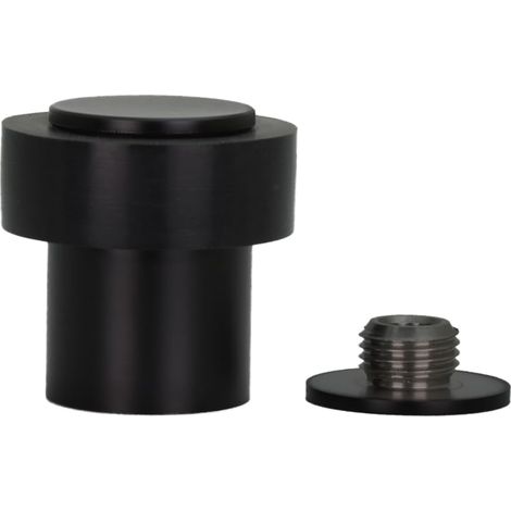 Butée de porte Acier inoxydable 24 x 35 mm Base filetée vissée Laqué noir Comprend vis cheville de serrage Mod. I-199/24X35-CBNG (1/5)