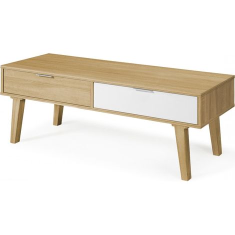 TOPKIT | Table basse avec 2 tiroirs 2278 | Table basse | Table d'appoint de salon | chêne blanc (1/5)
