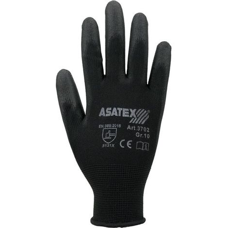 ASATEX 3702/10 Handschuhe Größe 10 schwarz EN 388 PSA-Kategorie II (1/4)