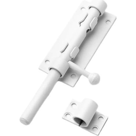 Serrure de porte élégante et durable en acier inoxydable 304 pour portes en bois, chambres, salles de douche, jardins et garages (blanc - 5 pouces) (1/4)