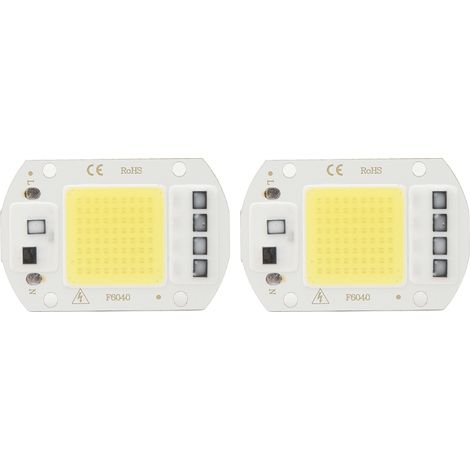 Lot de 2 LED COB 50W intégrées sans driver, puce SMD haute puissance à lumière froide, ampoules efficaces à montage direct, éclairage lumineux durable. (1/5)