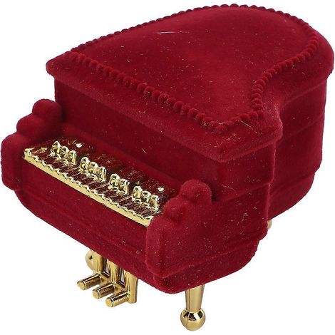Coffret à bijoux portable en forme de piano pour boucles d'oreilles, colliers et bagues, idéal comme cadeau ou étui de voyage. (1/5)
