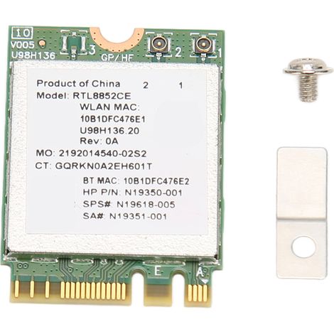 Carte réseau sans fil WiFi 6E 2,4 GHz / 5 GHz / 6 GHz, 5374 Mbps, NGFF, BT5.3, faible latence, pour réseaux informatiques (1/5)