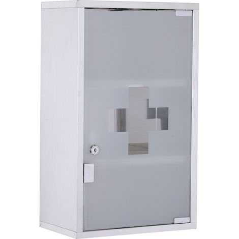 Botiquín Botiquín Primeros Auxilios Cerradura Acero Inoxidable Almacenamiento De Seguridad 30X18X50Cm