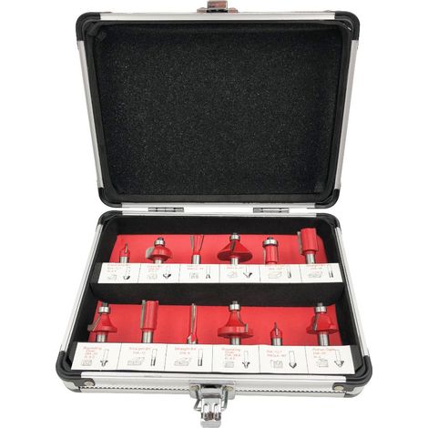 Coffret Alu de 12 Mèches de Défonceuse Carbure x Q. 8 mm - Efficace et robuste - Beast (1/3)