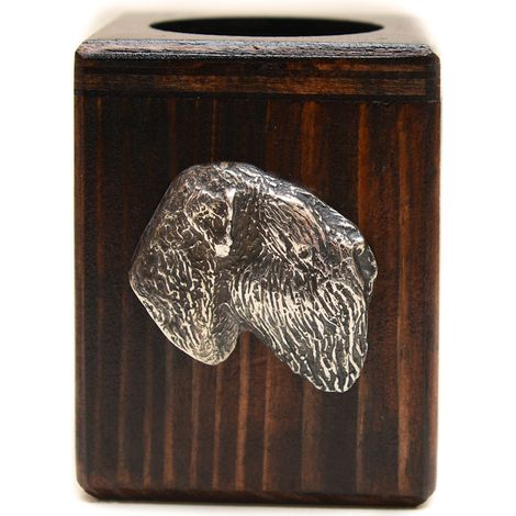 Terrier ruso negro: candelabro de madera con un perro, un recuerdo único después de la pérdida de un perro, hecho a mano por Art-Dog (1/5)