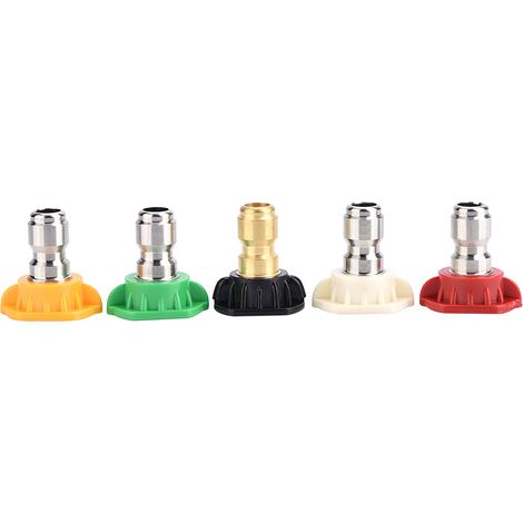 5pcs Buse de Nettoyeur Haute Pression, Embouts de Pulvérisation Multi-Degrés, Raccord Rapide, Adapté Eau Chaude (1/5)