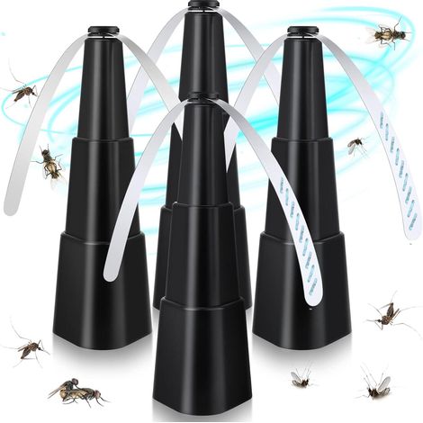 Ventilateur Anti Mouches 4 PC Répellante Fan par Extérieur Intérieur et avec 2 Feuilles de et Crochet Anti-Moustique (1/3)