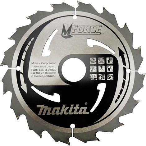 Lame de scie circulaire Makita, MFORCE 180 x 30 mm - 16 dents