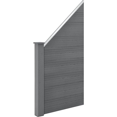 Recinzione da giardino frangivento in legno composito (WPC) grigia 180 x 96 cm 030001475