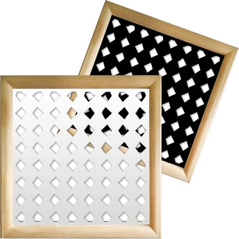 HALLOWEEN - Modules décoratifs en bois et PVC - Couleur : blanc - Dimension : 48x48 cm