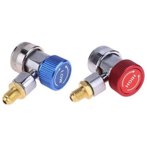 Lot de 2 Raccords rapides climatisation automobile R134A systèmes de climatisation haute pression basse pression (1/4)