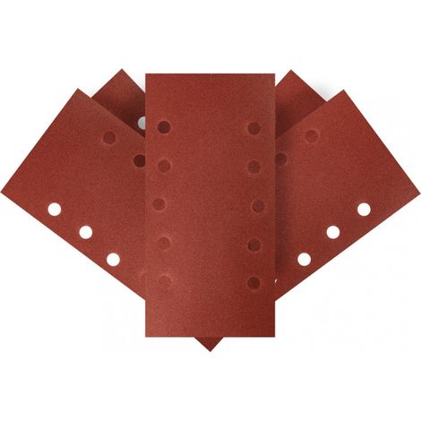 Papel de lija con velcro de 115 x 230 mm, K180, 5 unidades, con agujeros. (1/5)