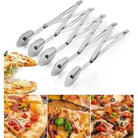 Coupe-Pate - Diviseur De Gateau A 7 Roues En Acier Inoxydable - Pour Pates Et Pizza - 24,5 X 8 Cm - 1 Unite (1/4)