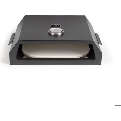 Four à pizza pour barbecue en acier inoxydable – Surface de cuisson 33,5 x 27,5 cm – Thermomètre et poignée de transport – Prêt en 10 minutes – Livoo (1/5)